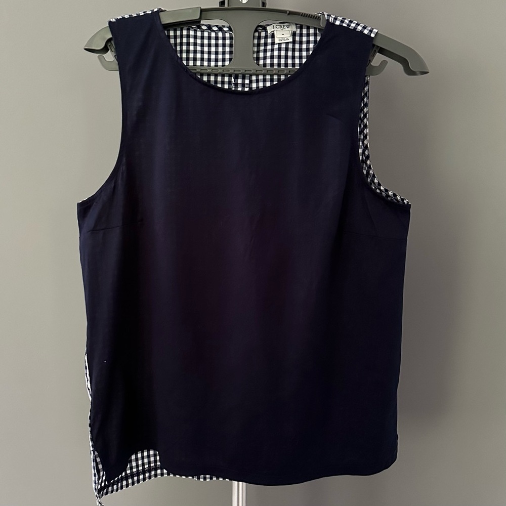 J. Crew Sleeveless Gingham Plaid Shirt